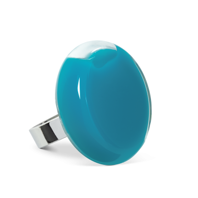 Glass ring - Platine Medium Milk