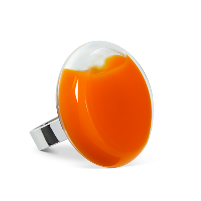 Anello in vetro - Platine Medium Milk