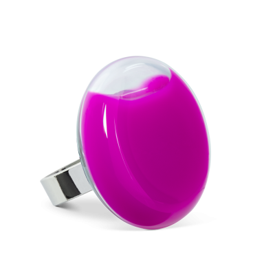 Anello in vetro - Platine Medium Milk