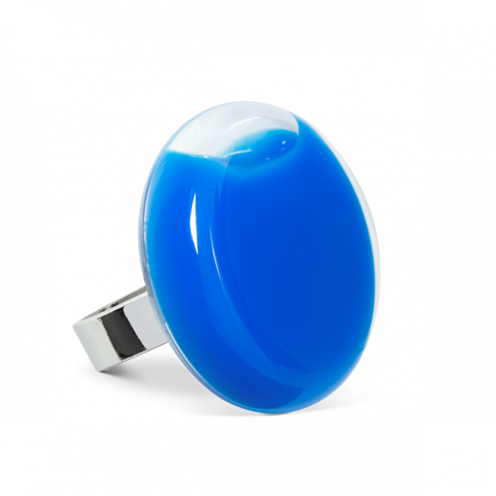 Anello in vetro - Platine Medium Milk