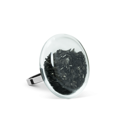 Glass ring - Platine Mini Paillettes