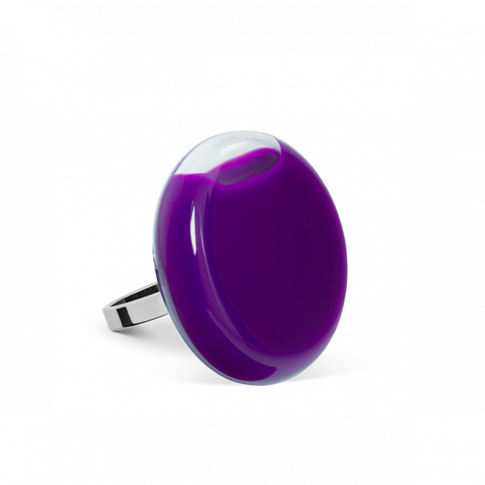 Glass ring - Platine Mini Milk Dark purple