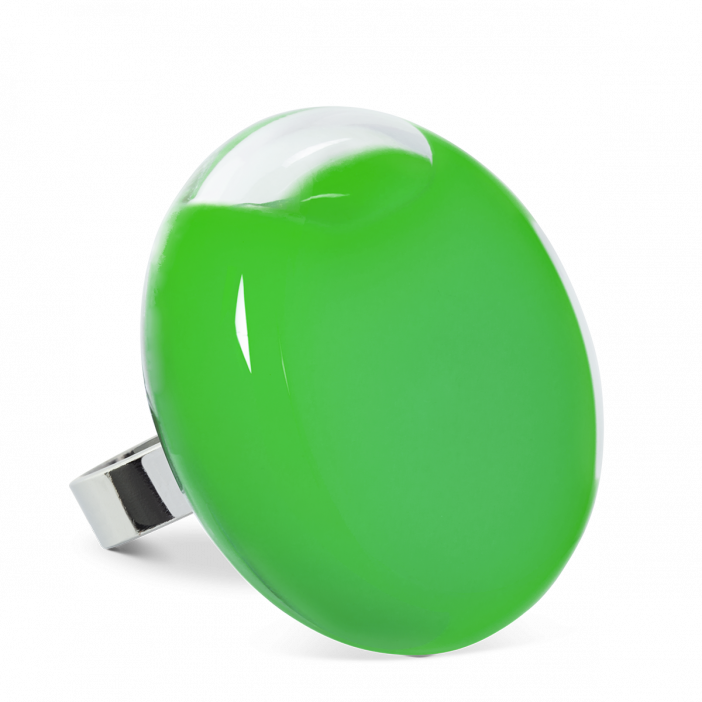 Anello in vetro - Platine Giga Milk Verde scuro