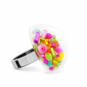 Bague en verre soufflée - Dome Medium Mix Perles