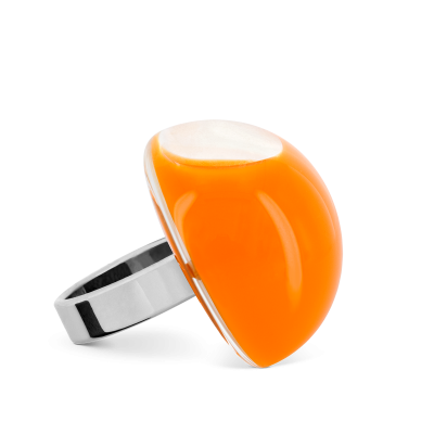 Glass ring - Dome Medium Milk
