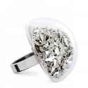 Glasring - Dome Giga Paillettes Schwarz