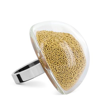 Bague en verre soufflée - Dome Giga Billes