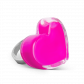 Anello in vetro - Coeur Medium Milk Fucsia