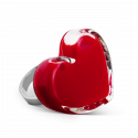 Anello in vetro - Coeur Medium Milk Fucsia