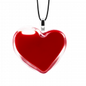Pendentif en verre soufflé - Coeur Medium Milk Rouge foncé