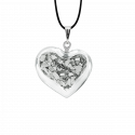 Pendentif en verre soufflé - Coeur nano paillettes