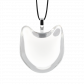 Pendentif en verre soufflé - Chat Medium Milk Blanc