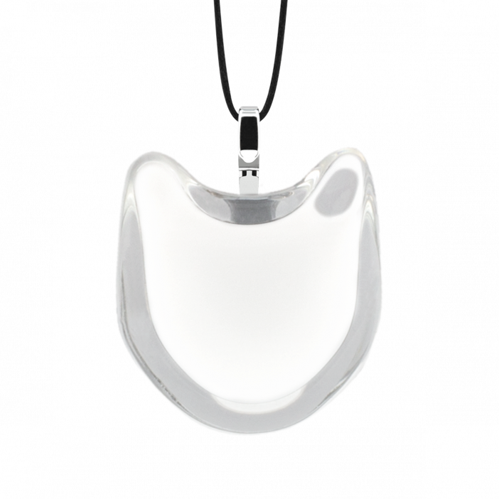 Pendentif en verre soufflé - Chat Medium Milk