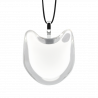 Pendentif en verre soufflé - Chat Medium Milk Blanc