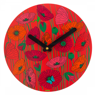 Horloge - Happy Time - Coquelicots
