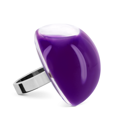 Bague en verre soufflée - Dome Giga Milk