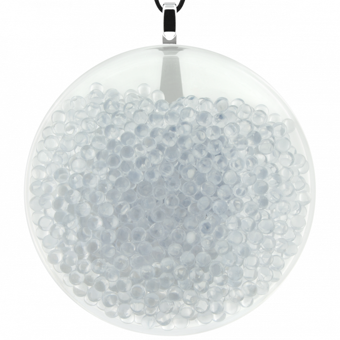 Pendentif en verre soufflé - Galet Giga Billes Cristal
