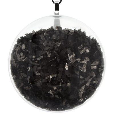 Pendentif en verre soufflé - Galet Giga Paillettes