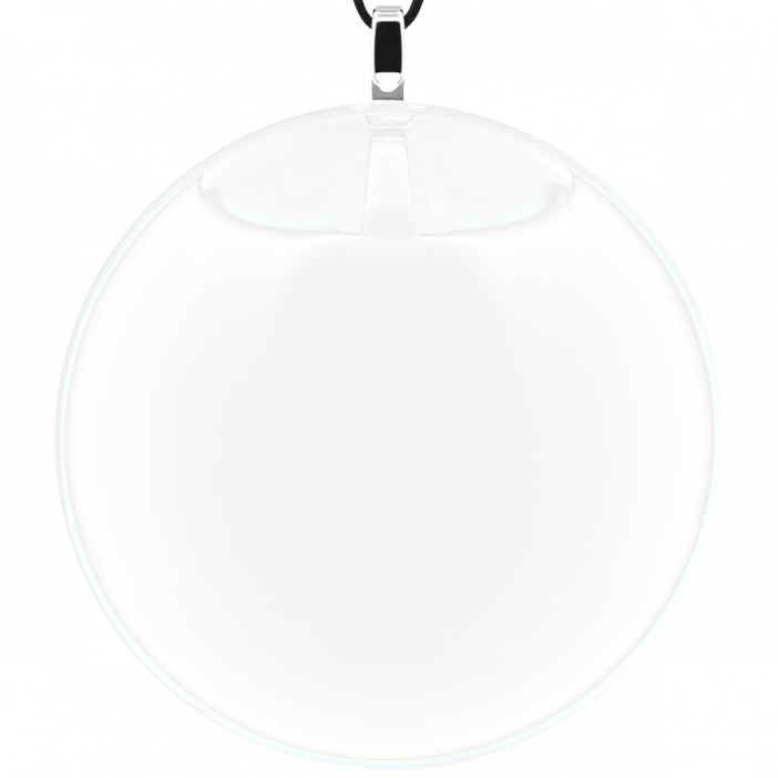 Pendentif en verre soufflé - Galet Giga Milk Blanc