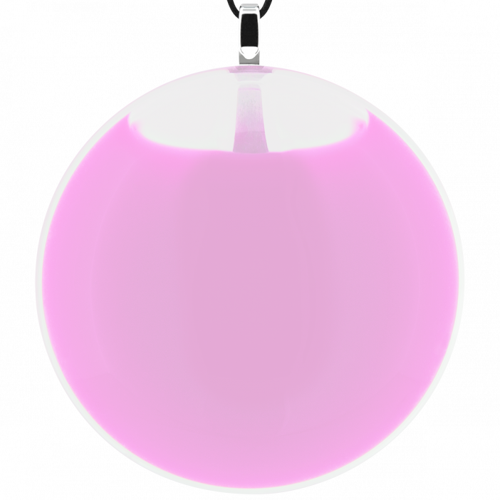 Pendentif en verre soufflé - Galet Giga Milk Bubble Gum