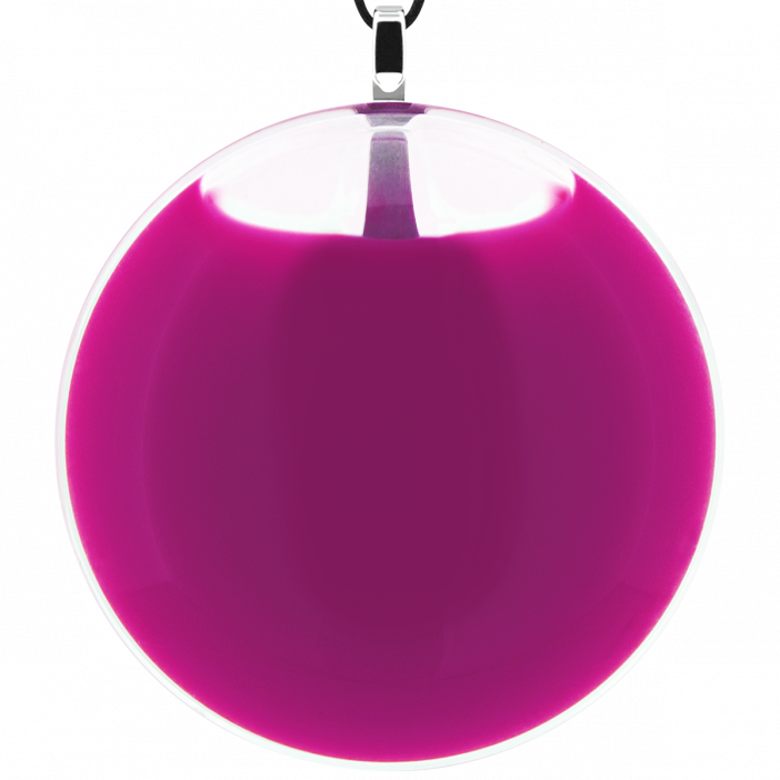 Pendentif en verre soufflé - Galet Giga Milk Fushia
