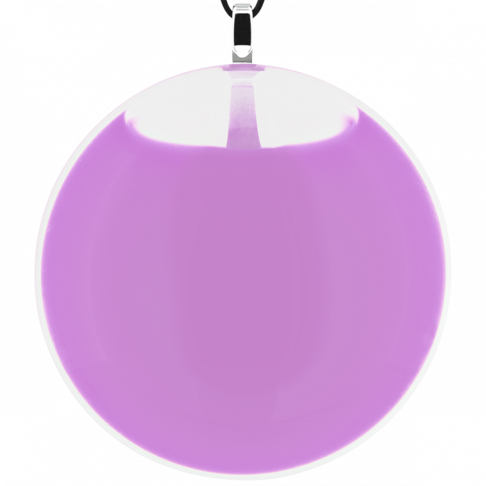Pendentif en verre soufflé - Galet Giga Milk Lilas
