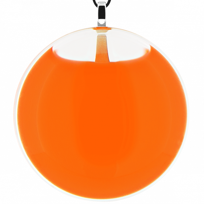 Pendentif en verre soufflé - Galet Giga Milk Orange