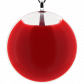 Pendentif en verre soufflé - Galet Giga Milk Rouge foncé