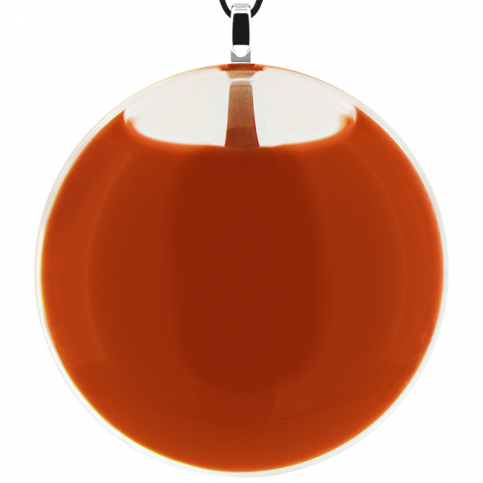 Pendentif en verre soufflé - Galet Giga Milk Rouille