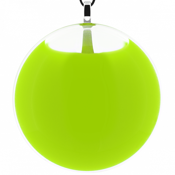 Pendentif en verre soufflé - Galet Giga Milk Vert Clair