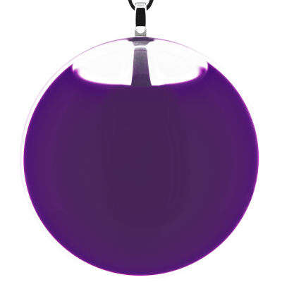 Pendentif en verre soufflé - Galet Giga Milk