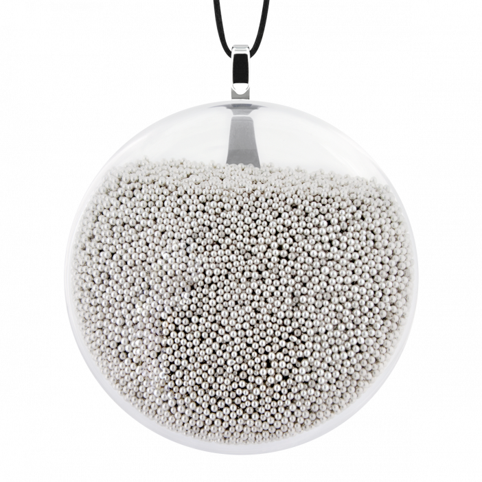Necklace - Galet Medium Billes Silver