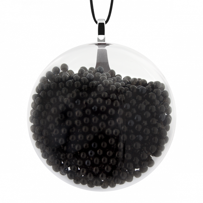 Pendentif en verre soufflé - Galet Medium Billes