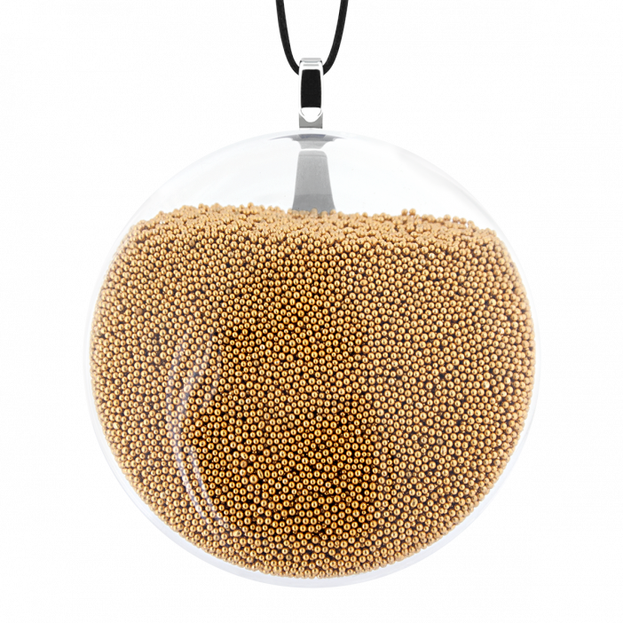 Necklace - Galet Medium Billes Gold