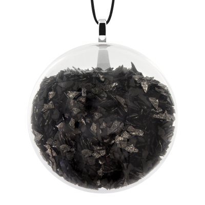 Pendentif en verre soufflé - Galet Medium Paillettes
