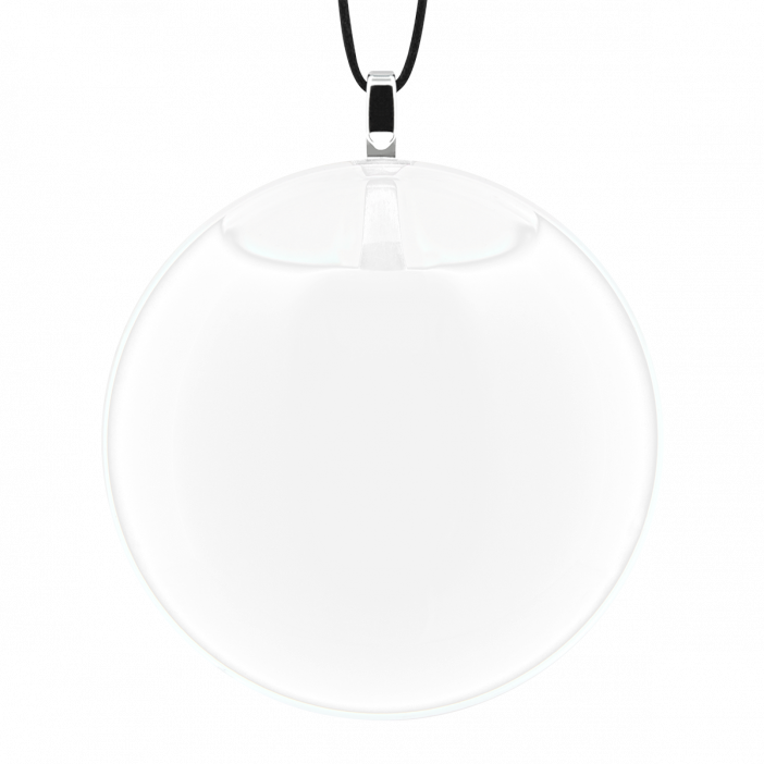 Pendentif en verre soufflé - Galet Medium Milk Blanc