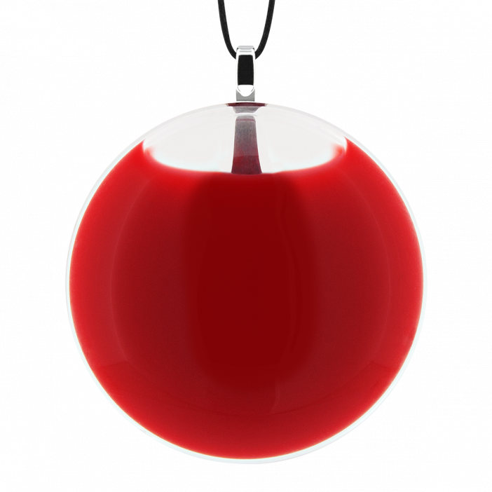Necklace - Galet Medium Milk Light red