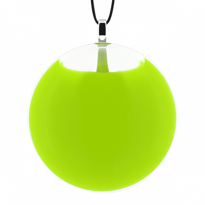 Necklace - Galet Medium Milk Light Green