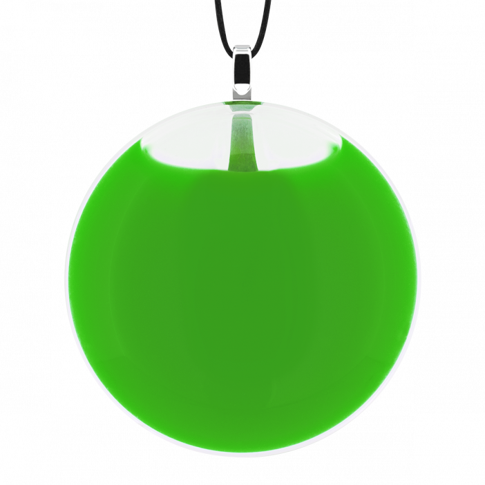Pendentif en verre soufflé - Galet Medium Milk Vert foncé
