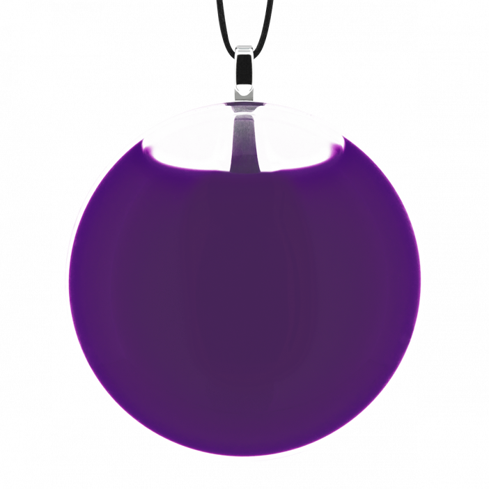 Necklace - Galet Medium Milk Dark purple