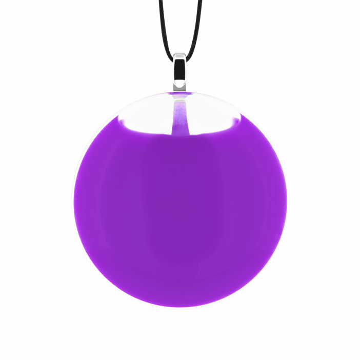 Pendentif en verre soufflé - Galet Mini Milk Violet