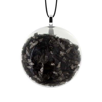 Pendentif en verre soufflé - Galet Mini Paillettes