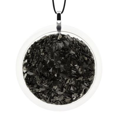 Pendentif en verre soufflé - Cachou Giga Paillettes