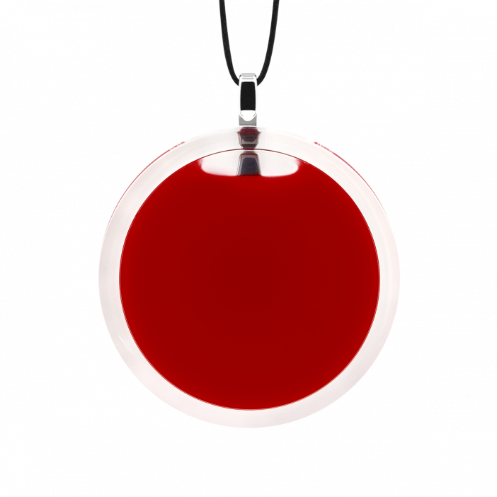Pendentif en verre soufflé - Cachou Medium Milk Rouge foncé