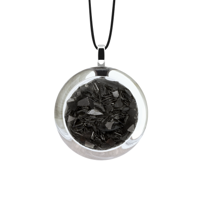 Pendentif en verre soufflé - Cachou Mini Paillettes