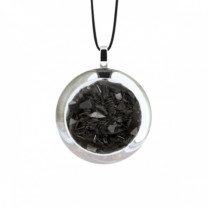 Pendentif en verre soufflé - Cachou Mini Paillettes