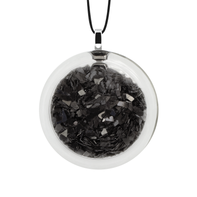 Pendentif en verre soufflé - Cachou Medium Paillettes