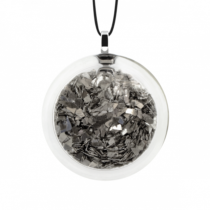 Necklace - Cachou Medium Paillettes Silver