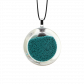 Pendentif en verre soufflé - Cachou Mini Billes Fushia