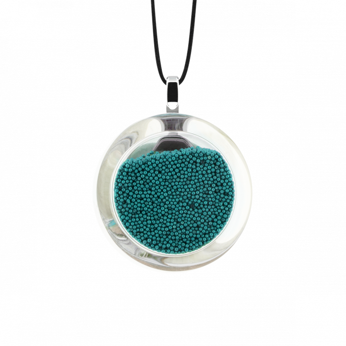 Necklace - Cachou Mini Billes Turquoise